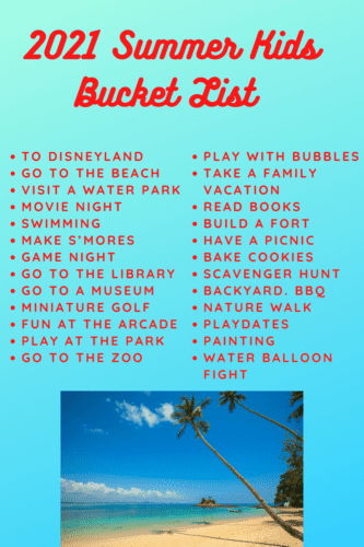 Bucket list for the summer